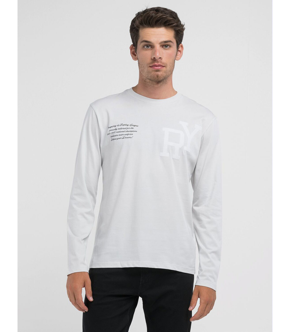 コットンジャージー ロングスリーブプリントTシャツ 詳細画像 アイスグレー 2